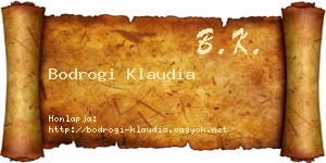 Bodrogi Klaudia névjegykártya
