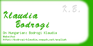 klaudia bodrogi business card